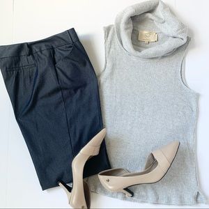 Anthropologie Gray Sleeveless Cowl Neck Top Size Medium